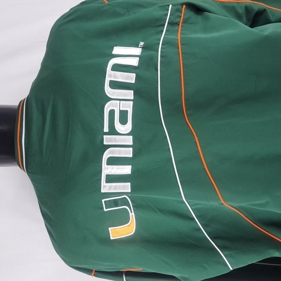 Miami Hurricanes stitched logo spellout lined XL pullover windbreaker jacket - Picture 2 of 8